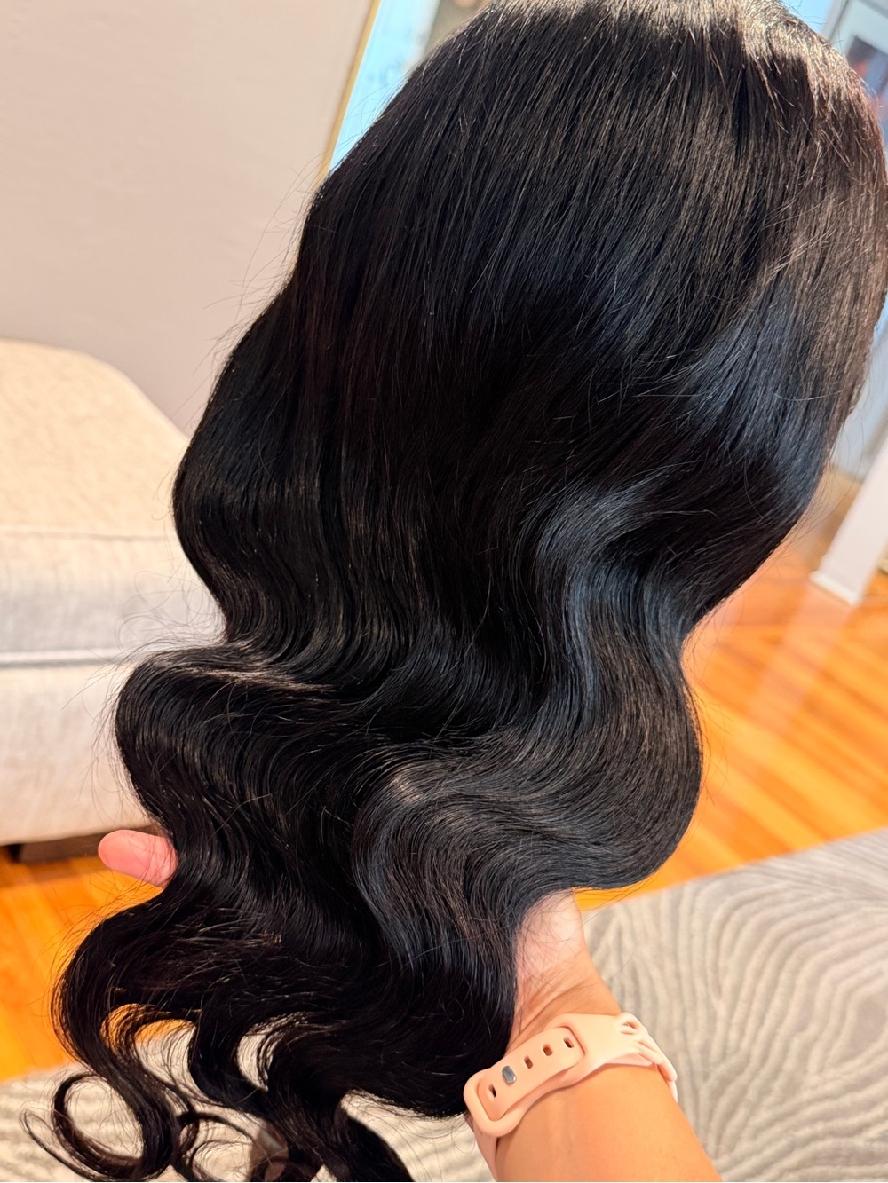 22” Natural Black Body Wave 13x6 HD Lace Front Human Hair Wig #225 - Picture 8 of 17
